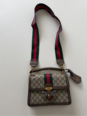 Supreme Bee Top Handle Bag with Green-Red Stripe